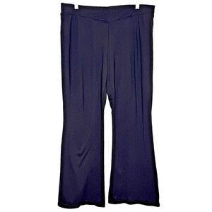 Y2K Gap Body Yoga Sweatpants Womens Sz Large Black Wide Flared Leg Nylon Blend